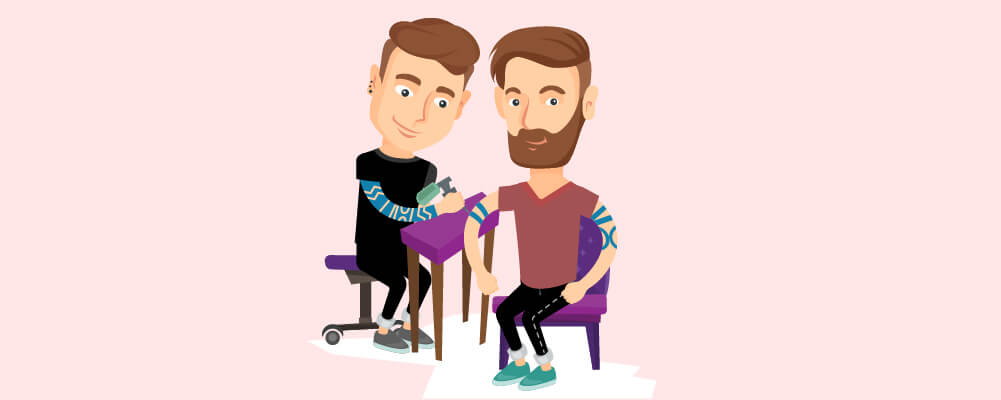 A man getting a tattoo