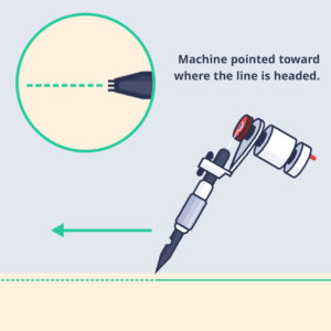tattoo machine faces forward