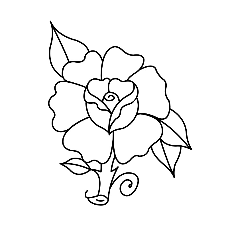 traditional style rose linework