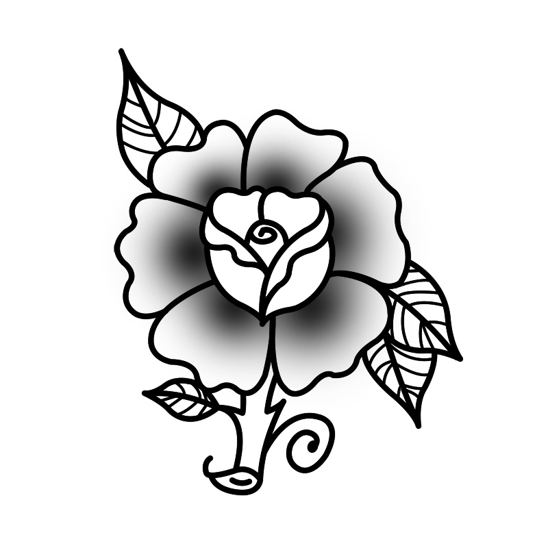 rose in the traditional tattooing style