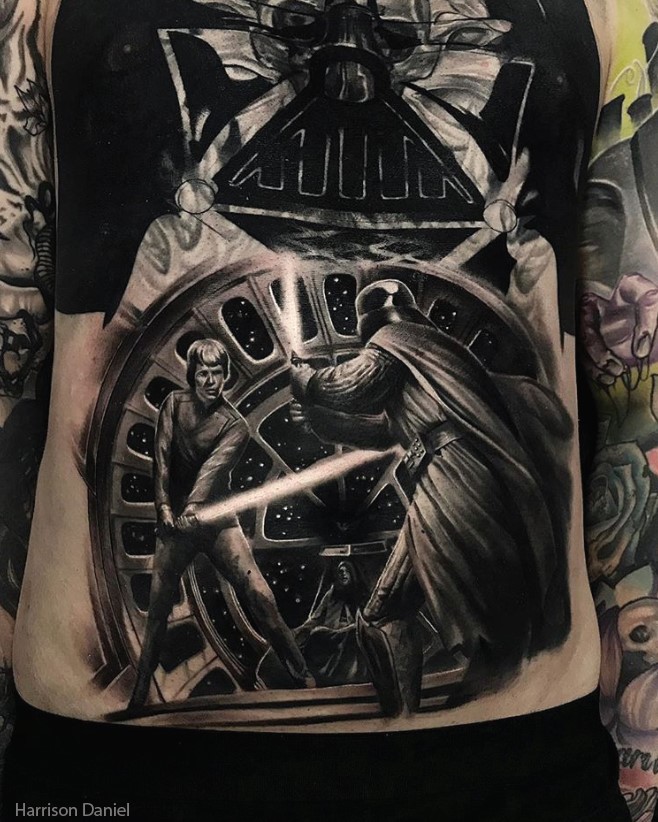 Star Wars chest tattoo