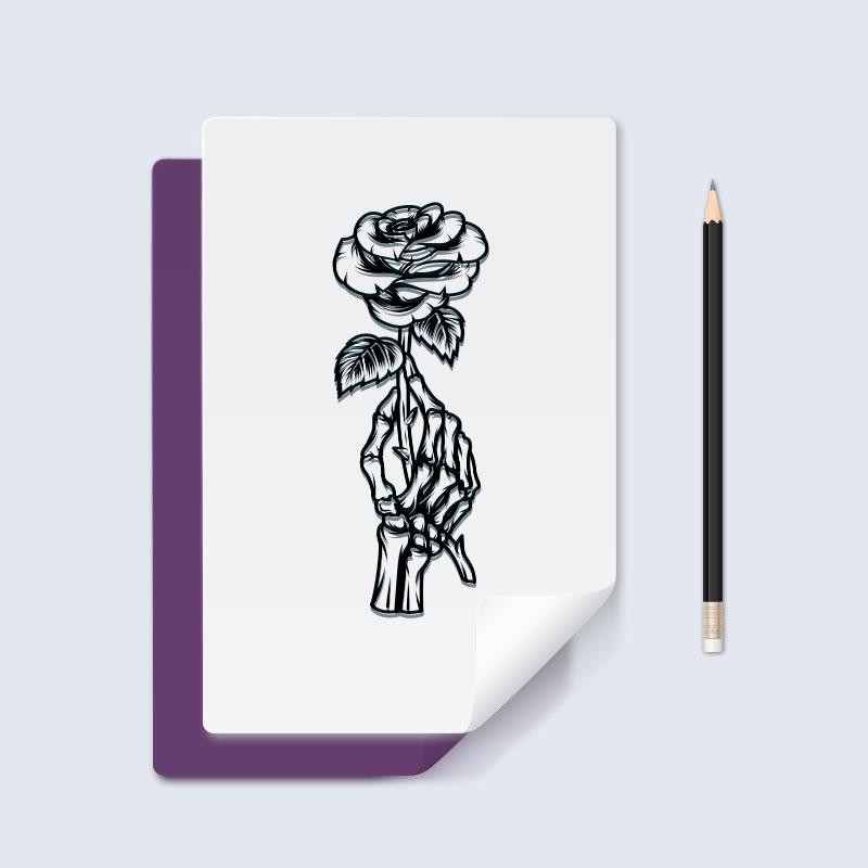 traced image on tattoo transfer paper