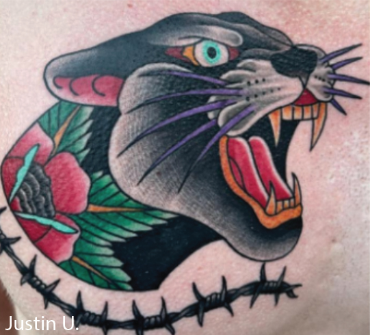student tattoo img 3 Student panther/rose tattoo design