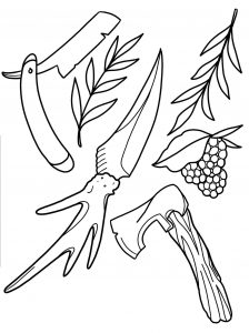 simple tattoo flash set  on white background