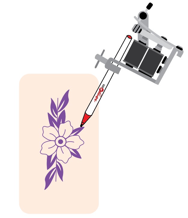 pen held in a tattoo gunpen held in a tattoo gun