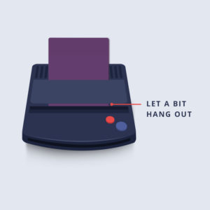 place yellow sheet over the top of the machine
