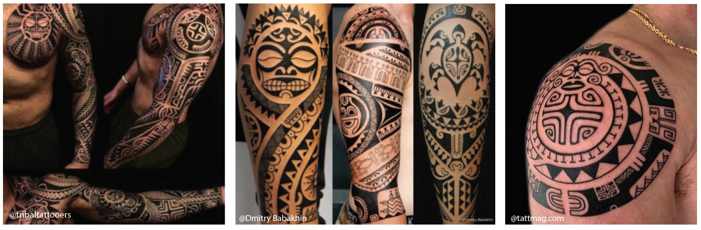 original tribal tattoo with bold black lines