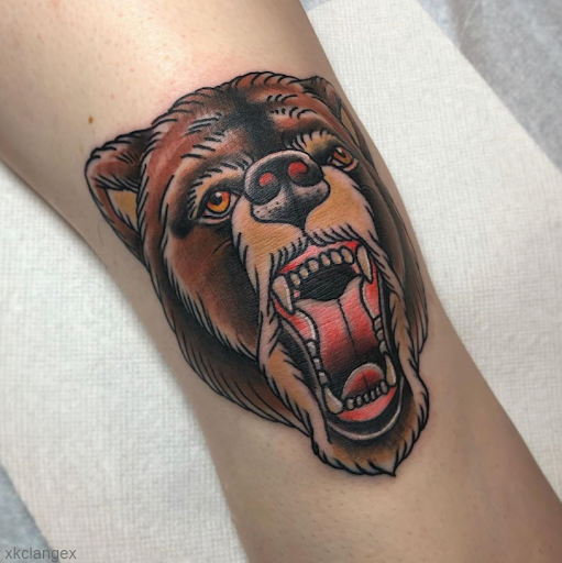american traditional bear tattoos