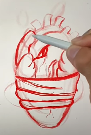 step by step instructions for drawing a heart picture