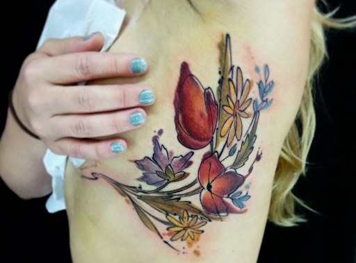 David Palacios floral tattoo design
