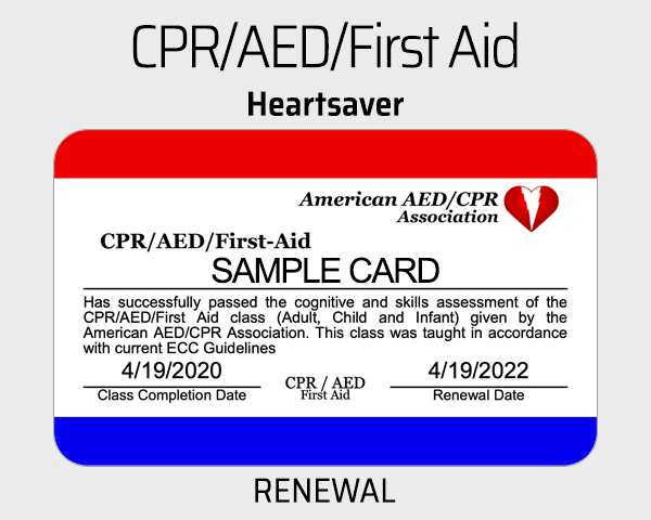 cpr certification and first aid certification from health care facility