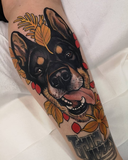 Mitchell Allenden dog tattoo
