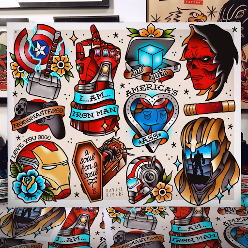 Marvel collector flash tattoos by Davis Rider