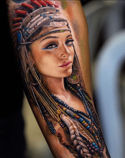 detailed portrait tattoo