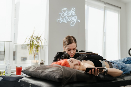 Person getting a tattoo 