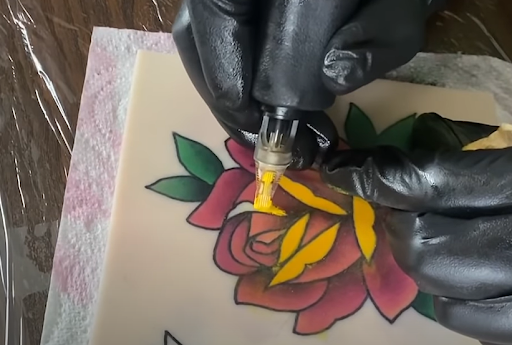 tattooing yellow ink