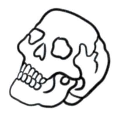 small tattoo stencil of a skull