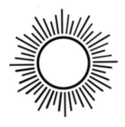 simplistic tattoo of a sun
