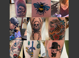 tattoo artist working