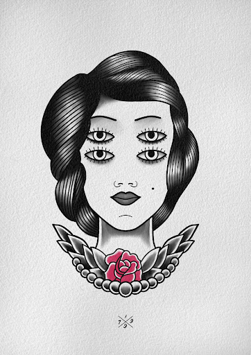 tattoo flash in traditional style by Victor