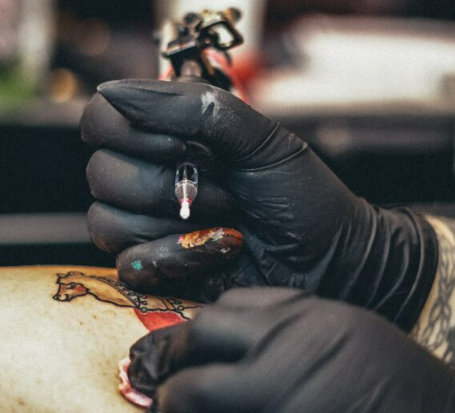 tattoo session for an alpaca tattoo