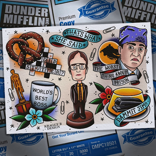 The Office flash tattoos by Craggy B Design