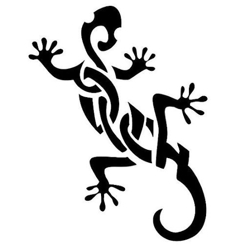 Tribal lizard tattoo