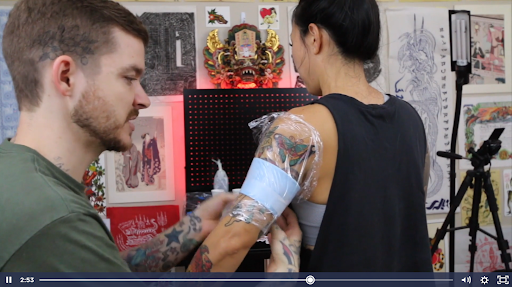 tattoo school lesson on how to wrap body art to protect ink